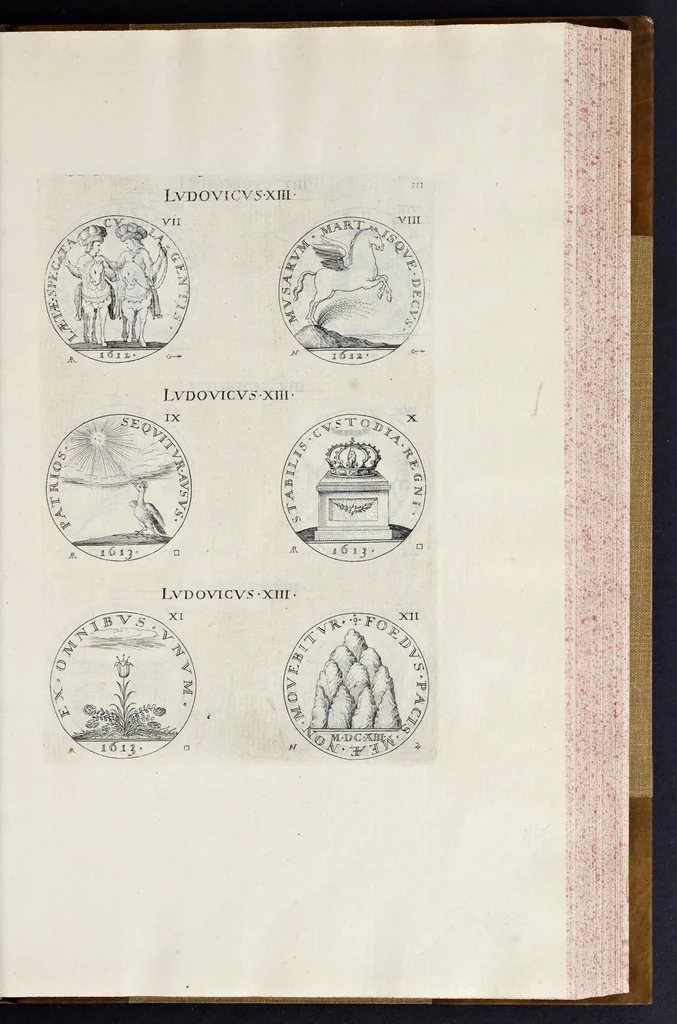An illustration from Explication ov description sommaire des medailles contenvës en l'oevvre de la France metalliqve ..., 1636, leaf 628