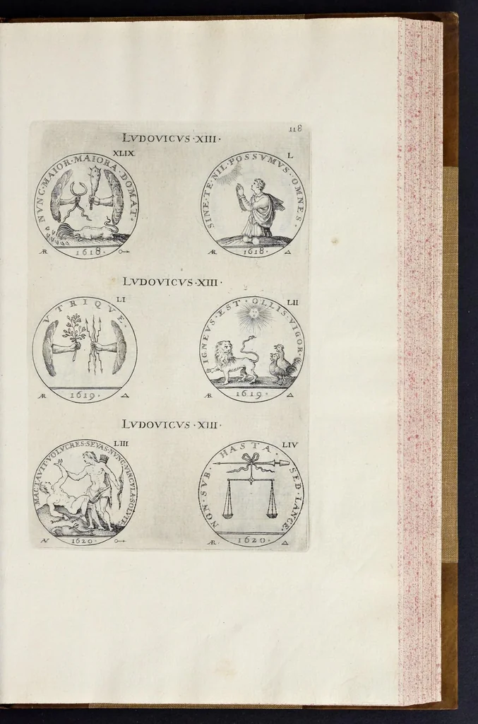 An illustration from Explication ov description sommaire des medailles contenvës en l'oevvre de la France metalliqve ..., 1636, leaf 642