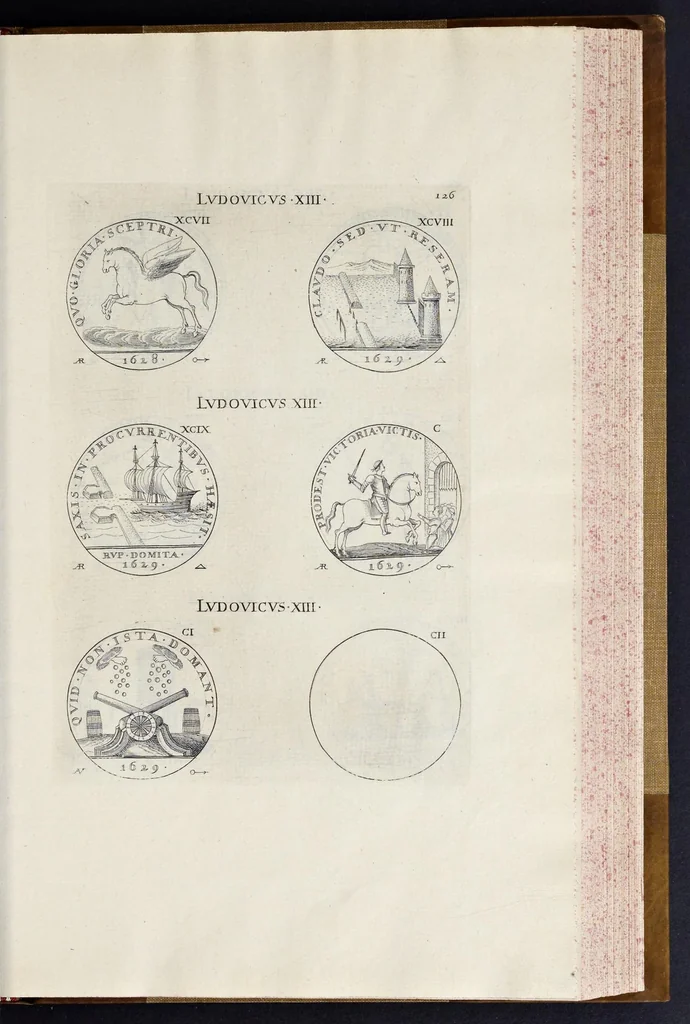 An illustration from Explication ov description sommaire des medailles contenvës en l'oevvre de la France metalliqve ..., 1636, leaf 658