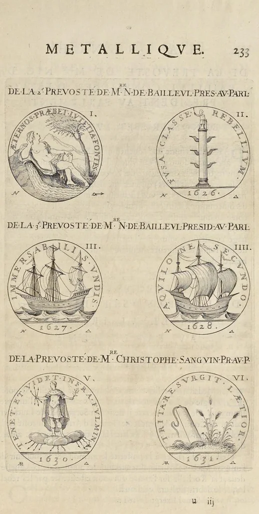 An illustration from Les familles de la France illvstrées par les monvmens des medailles anciennes et modernes : tirées des plus rares & curieux cabinets du royaume, sur les metaux d'or, d'argent & de bronze ..., 1636, leaf 272