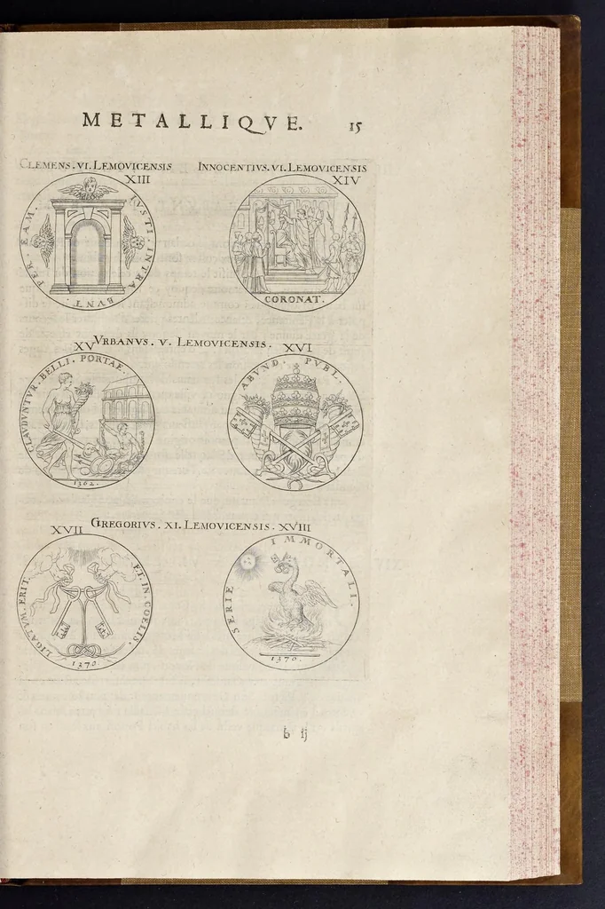 An illustration from Les familles de la France illvstrées par les monvmens des medailles anciennes et modernes : tirées des plus rares & curieux cabinets du royaume, sur les metaux d'or, d'argent & de bronze ..., 1636, leaf 54