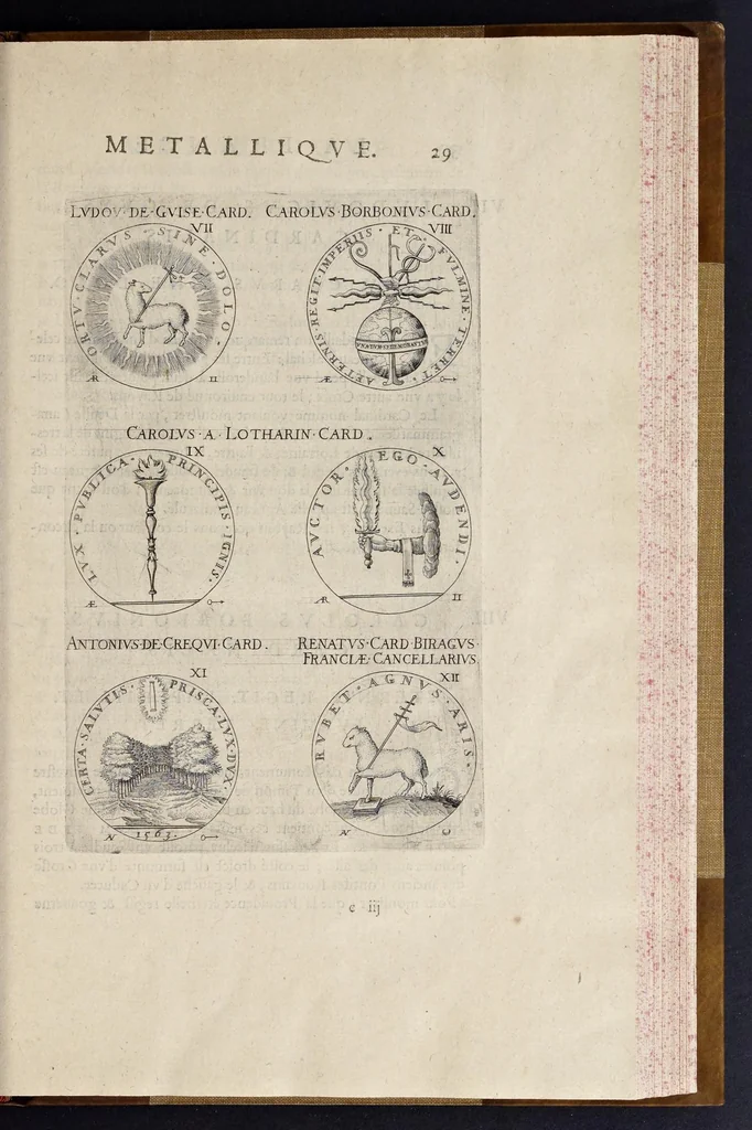 An illustration from Les familles de la France illvstrées par les monvmens des medailles anciennes et modernes : tirées des plus rares & curieux cabinets du royaume, sur les metaux d'or, d'argent & de bronze ..., 1636, leaf 68