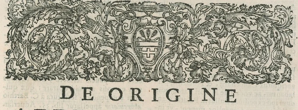 An illustration from De abbreuiatorum de parco maiori, siue, Assistentium S.R.E. Vicecancellario in literarum apostolicarum expeditionibus antiquo statu, illorumue in collegium erectione, munere, dignitate, praerogatiuis, ac priuilegijs : dissertatio historica, 1691, leaf 2