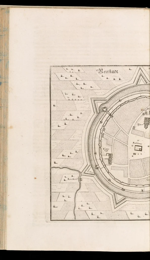An illustration from Topographia Bohemiæ, Moraviæ et Silesiæ : das ist, Beschreibung vnd eigentliche Abbildung der vornehmensten vnd bekandtisten Stätte vund Plätze in den Königreich Boheim vnd einverleibten Landern, Mähren, vnd Schlesien, 1650, leaf 198