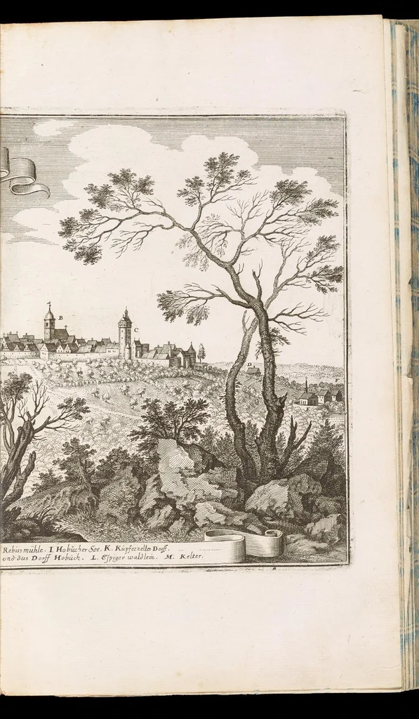An illustration from Topographia Franconiæ : das ist, Beschreibung vnd eÿgentliche Contrafactur der vornehmbsten Stätte, vnd Plätze des Frankenlandes vnd deren, die zu dem hochlöbischen Fränkischen Craisse gezogen werden, 1648, leaf 162