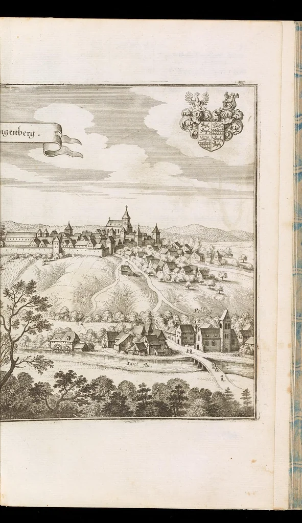 An illustration from Topographia Franconiæ : das ist, Beschreibung vnd eÿgentliche Contrafactur der vornehmbsten Stätte, vnd Plätze des Frankenlandes vnd deren, die zu dem hochlöbischen Fränkischen Craisse gezogen werden, 1648, leaf 228
