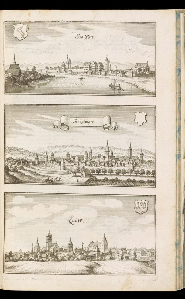 An illustration from Topographia Franconiæ : das ist, Beschreibung vnd eÿgentliche Contrafactur der vornehmbsten Stätte, vnd Plätze des Frankenlandes vnd deren, die zu dem hochlöbischen Fränkischen Craisse gezogen werden, 1648, leaf 70