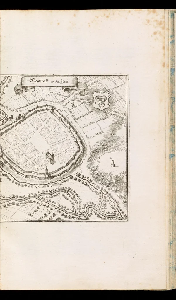 An illustration from Topographia Franconiæ : das ist, Beschreibung vnd eÿgentliche Contrafactur der vornehmbsten Stätte, vnd Plätze des Frankenlandes vnd deren, die zu dem hochlöbischen Fränkischen Craisse gezogen werden, 1648, leaf 94