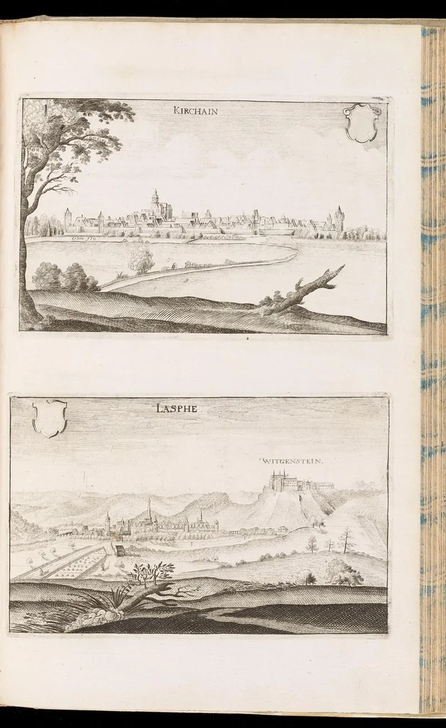 An illustration from Topographia Hassiæ et regionum vicinarum : das ist, Beschreibung der vornẽbsten Stätte vnd Plätze in Hessen vnd den benachbahrten Landtschaften als Buchen, Nassau, Betteraw, Westerwaldt, Wittgenstein, Lohngaw, vnd andern, 1646, leaf 170