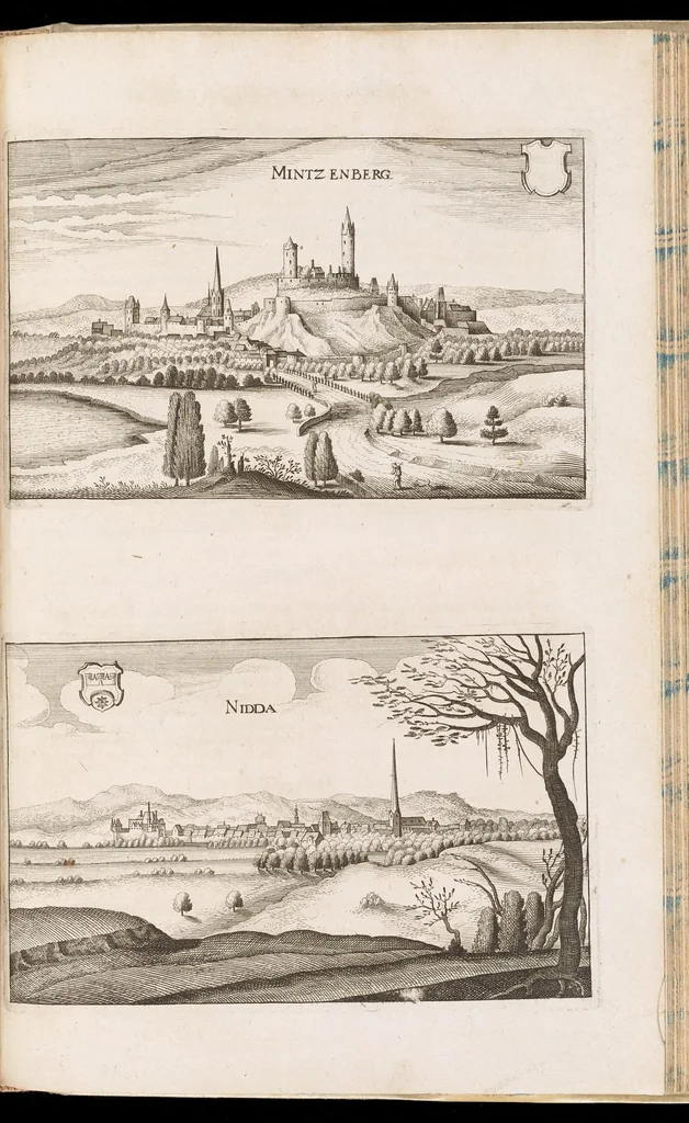 An illustration from Topographia Hassiæ et regionum vicinarum : das ist, Beschreibung der vornẽbsten Stätte vnd Plätze in Hessen vnd den benachbahrten Landtschaften als Buchen, Nassau, Betteraw, Westerwaldt, Wittgenstein, Lohngaw, vnd andern, 1646, leaf 190