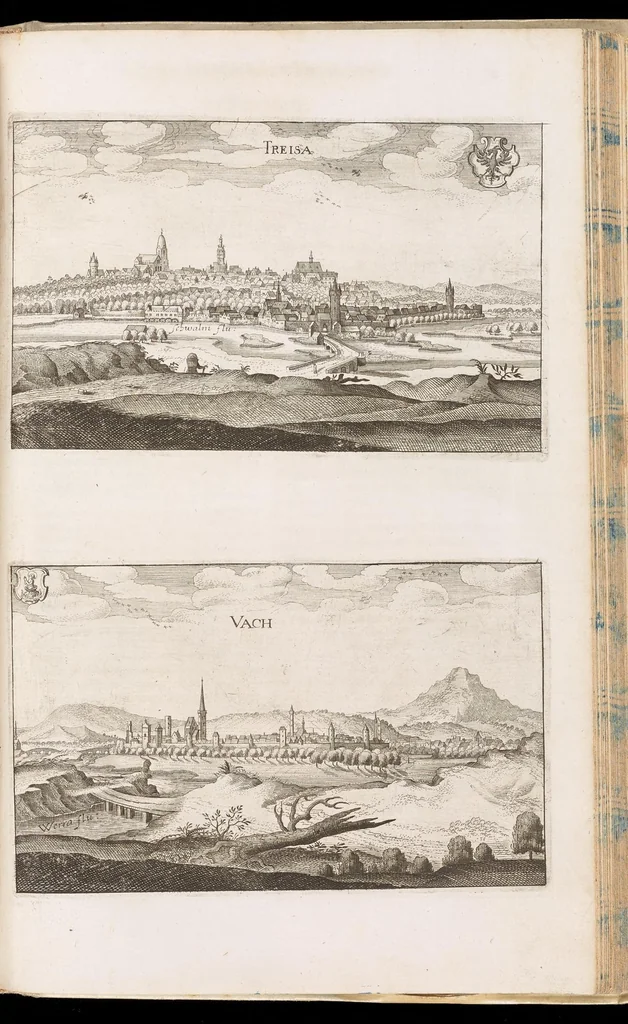 An illustration from Topographia Hassiæ et regionum vicinarum : das ist, Beschreibung der vornẽbsten Stätte vnd Plätze in Hessen vnd den benachbahrten Landtschaften als Buchen, Nassau, Betteraw, Westerwaldt, Wittgenstein, Lohngaw, vnd andern, 1646, leaf 242