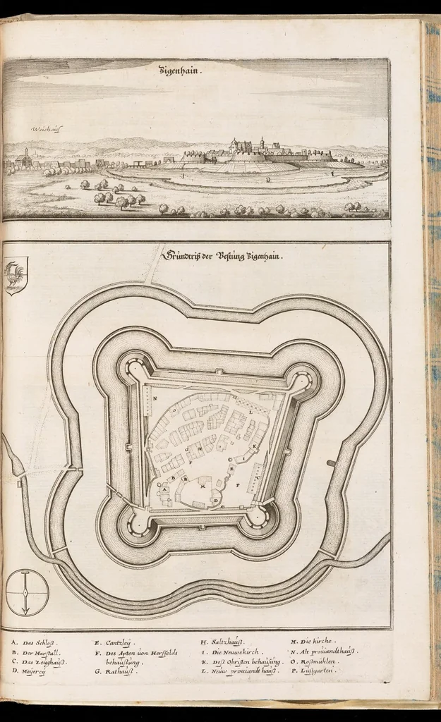 An illustration from Topographia Hassiæ et regionum vicinarum : das ist, Beschreibung der vornẽbsten Stätte vnd Plätze in Hessen vnd den benachbahrten Landtschaften als Buchen, Nassau, Betteraw, Westerwaldt, Wittgenstein, Lohngaw, vnd andern, 1646, leaf 270