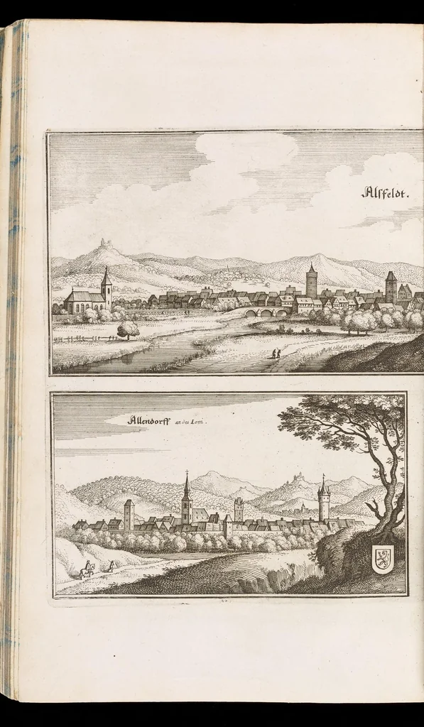 An illustration from Topographia Hassiæ et regionum vicinarum : das ist, Beschreibung der vornẽbsten Stätte vnd Plätze in Hessen vnd den benachbahrten Landtschaften als Buchen, Nassau, Betteraw, Westerwaldt, Wittgenstein, Lohngaw, vnd andern, 1646, leaf 29