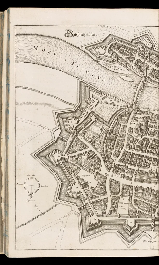An illustration from Topographia Hassiæ et regionum vicinarum : das ist, Beschreibung der vornẽbsten Stätte vnd Plätze in Hessen vnd den benachbahrten Landtschaften als Buchen, Nassau, Betteraw, Westerwaldt, Wittgenstein, Lohngaw, vnd andern, 1646, leaf 81