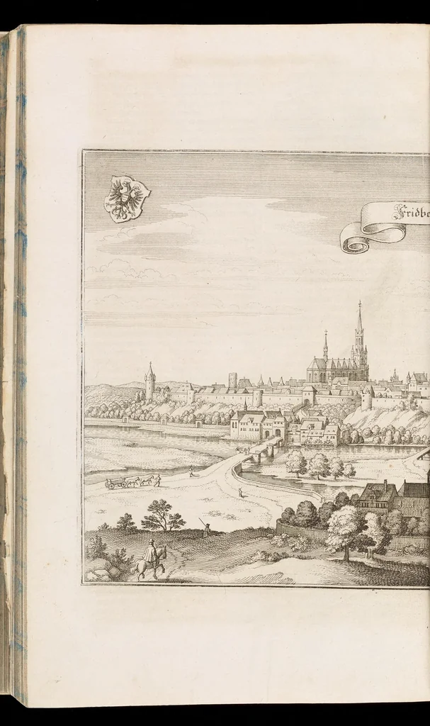 An illustration from Topographia Hassiæ et regionum vicinarum : das ist, Beschreibung der vornẽbsten Stätte vnd Plätze in Hessen vnd den benachbahrten Landtschaften als Buchen, Nassau, Betteraw, Westerwaldt, Wittgenstein, Lohngaw, vnd andern, 1646, leaf 95