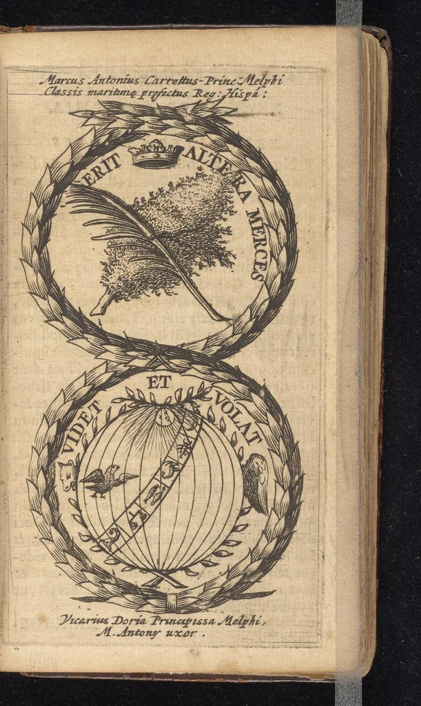 An illustration from Symbola varia diversorum principum, archiducum, ducum, comitum & marchionum totius Italiae : cum facili isagoge D. Anselmi de Boot, 1686, leaf 280
