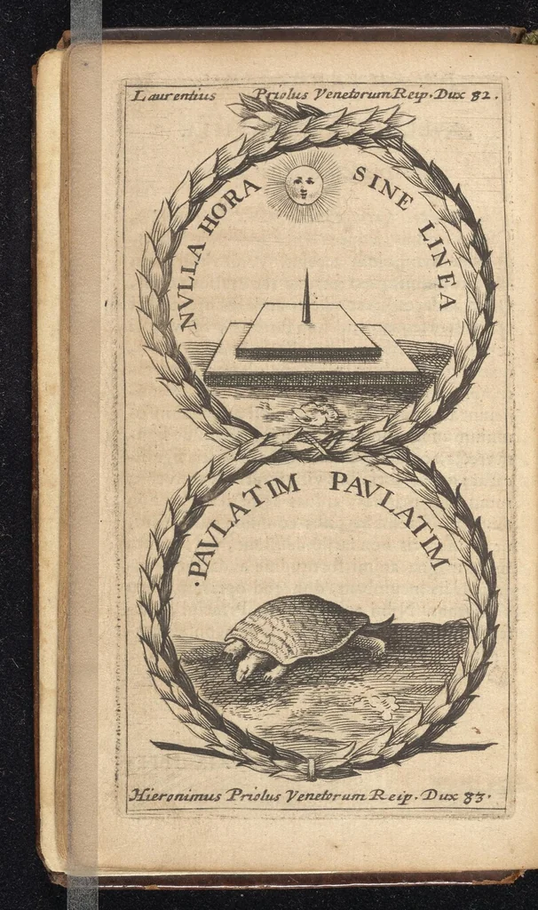 An illustration from Symbola varia diversorum principum, archiducum, ducum, comitum & marchionum totius Italiae : cum facili isagoge D. Anselmi de Boot, 1686, leaf 39