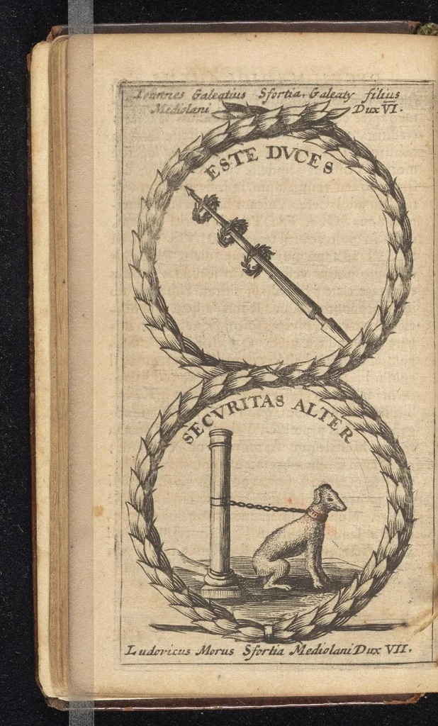 An illustration from Symbola varia diversorum principum, archiducum, ducum, comitum & marchionum totius Italiae : cum facili isagoge D. Anselmi de Boot, 1686, leaf 67
