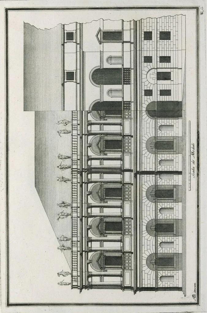 An illustration from Architecturæ ordines : gradatim dispositi in orthografhiis ædium cum opere rustico attico, et symmetriis coronidum in frontibus non ornatis ; X tabulis æneis nunc primum in lucem editi, 1700, leaf 18