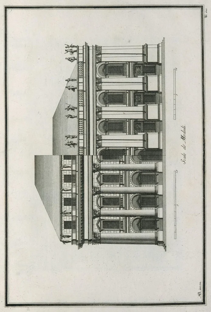 An illustration from Architecturæ ordines : gradatim dispositi in orthografhiis ædium cum opere rustico attico, et symmetriis coronidum in frontibus non ornatis ; X tabulis æneis nunc primum in lucem editi, 1700, leaf 20