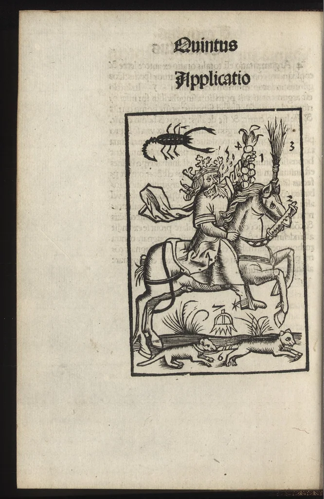 An illustration from Logica memoratiua : chartiludiũ logice, siue, totius dialectice memoria : & nouus Petri Hyspani textus emendatus : cum iucundo pictasmatis exercitio, 1509, leaf 101