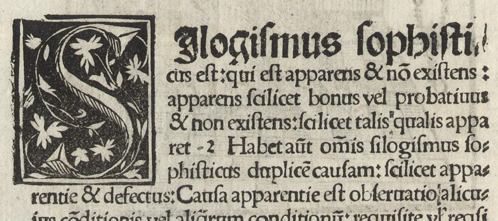 An illustration from Logica memoratiua : chartiludiũ logice, siue, totius dialectice memoria : & nouus Petri Hyspani textus emendatus : cum iucundo pictasmatis exercitio, 1509, leaf 117