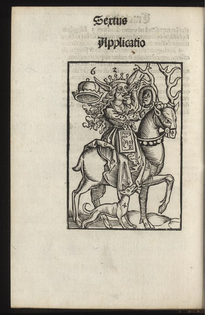 An illustration from Logica memoratiua : chartiludiũ logice, siue, totius dialectice memoria : & nouus Petri Hyspani textus emendatus : cum iucundo pictasmatis exercitio, 1509, leaf 119