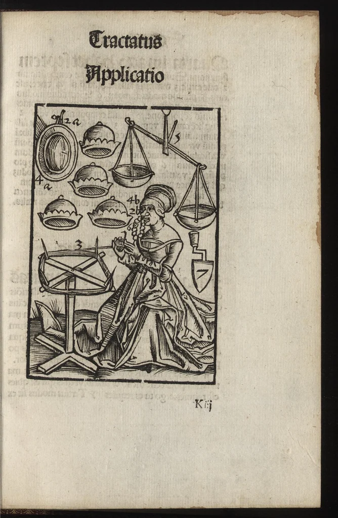 An illustration from Logica memoratiua : chartiludiũ logice, siue, totius dialectice memoria : & nouus Petri Hyspani textus emendatus : cum iucundo pictasmatis exercitio, 1509, leaf 128