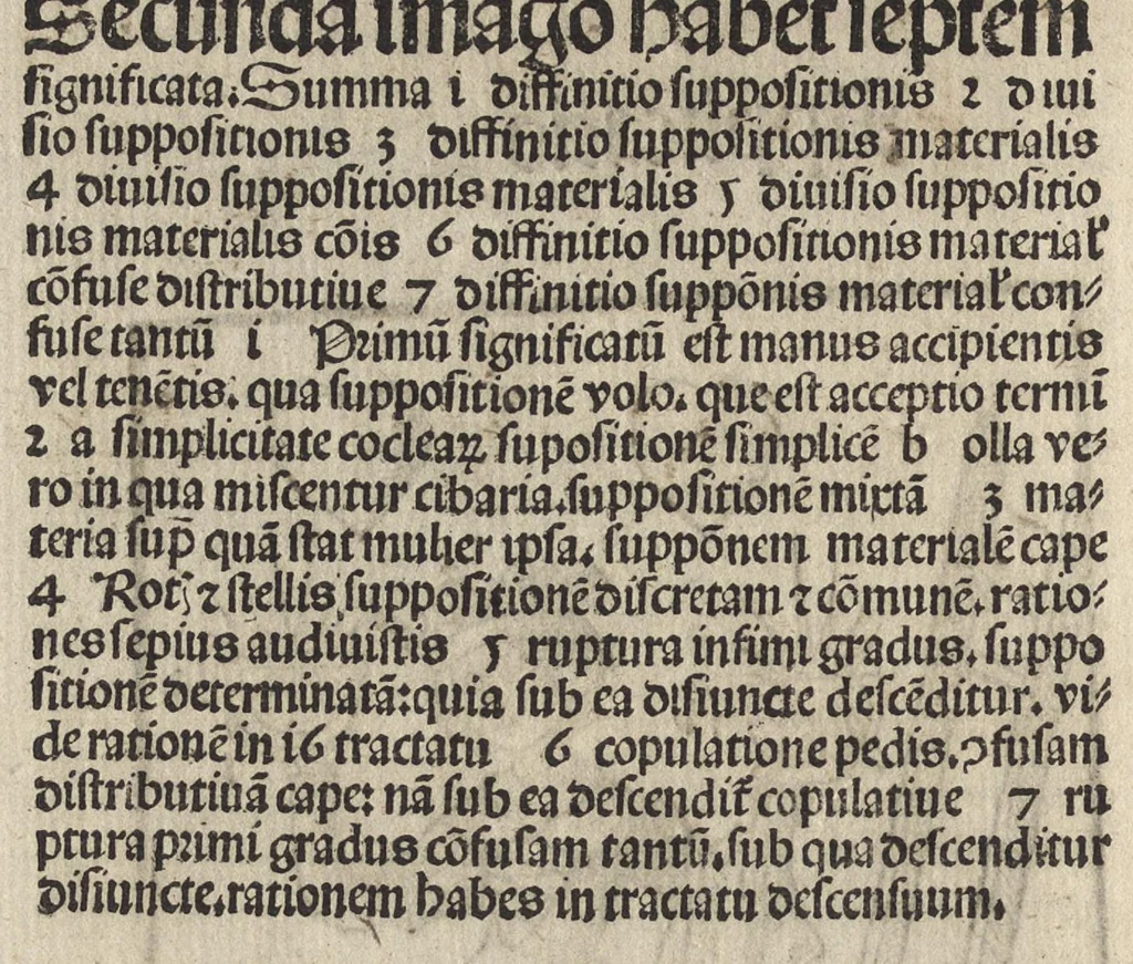 An illustration from Logica memoratiua : chartiludiũ logice, siue, totius dialectice memoria : & nouus Petri Hyspani textus emendatus : cum iucundo pictasmatis exercitio, 1509, leaf 147