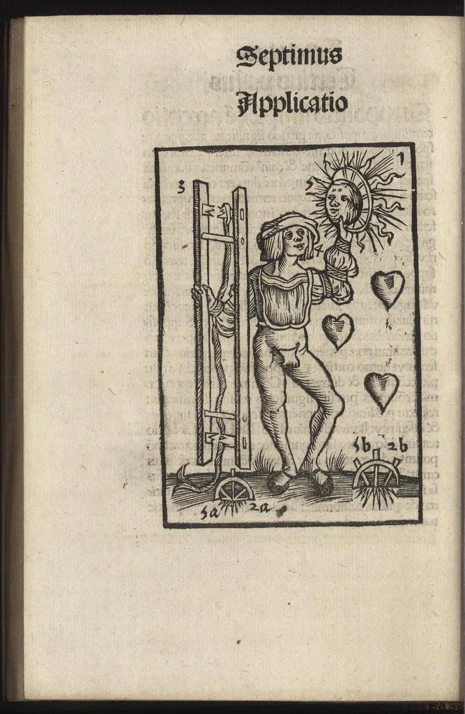 An illustration from Logica memoratiua : chartiludiũ logice, siue, totius dialectice memoria : & nouus Petri Hyspani textus emendatus : cum iucundo pictasmatis exercitio, 1509, leaf 149