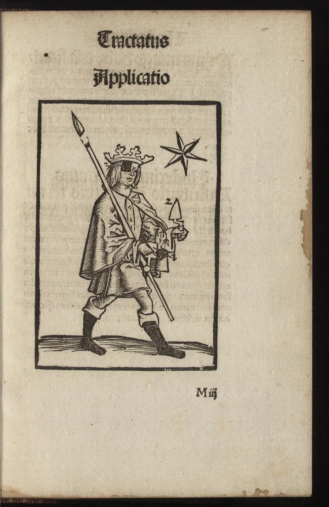 An illustration from Logica memoratiua : chartiludiũ logice, siue, totius dialectice memoria : & nouus Petri Hyspani textus emendatus : cum iucundo pictasmatis exercitio, 1509, leaf 156