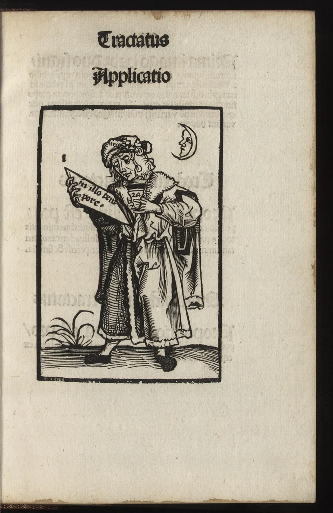 An illustration from Logica memoratiua : chartiludiũ logice, siue, totius dialectice memoria : & nouus Petri Hyspani textus emendatus : cum iucundo pictasmatis exercitio, 1509, leaf 160