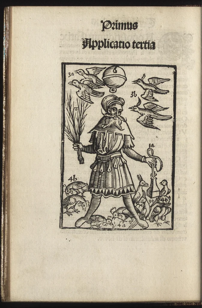 An illustration from Logica memoratiua : chartiludiũ logice, siue, totius dialectice memoria : & nouus Petri Hyspani textus emendatus : cum iucundo pictasmatis exercitio, 1509, leaf 37