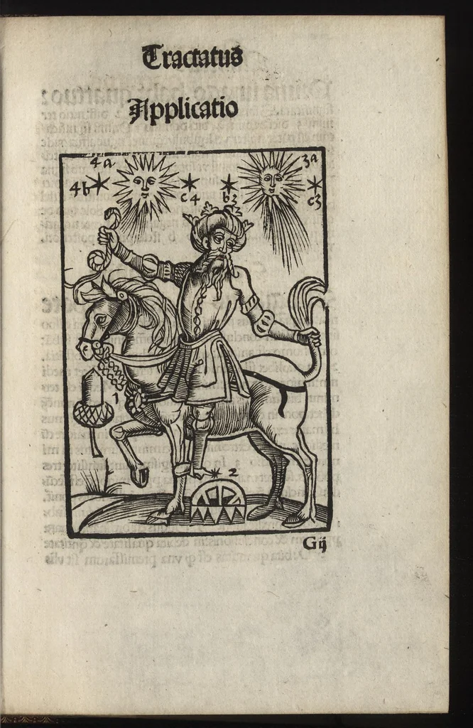 An illustration from Logica memoratiua : chartiludiũ logice, siue, totius dialectice memoria : & nouus Petri Hyspani textus emendatus : cum iucundo pictasmatis exercitio, 1509, leaf 90