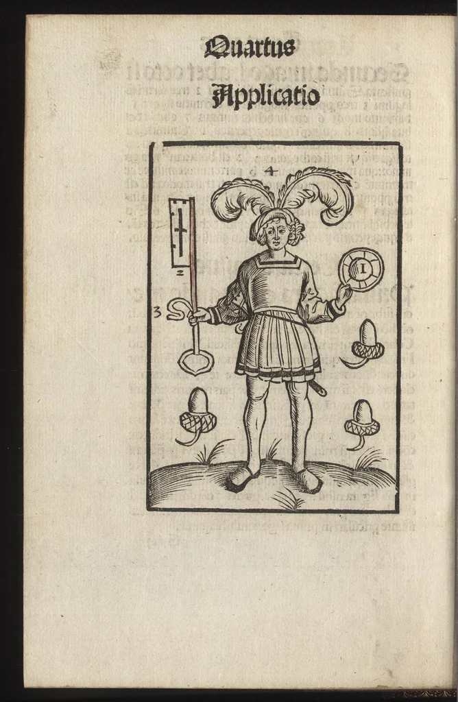 An illustration from Logica memoratiua : chartiludiũ logice, siue, totius dialectice memoria : & nouus Petri Hyspani textus emendatus : cum iucundo pictasmatis exercitio, 1509, leaf 95