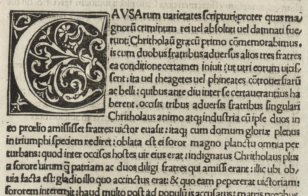 An illustration from Baptistae Fulgosi De dictis factisq[ue] memorabilibus collectanea, 1509, leaf 492