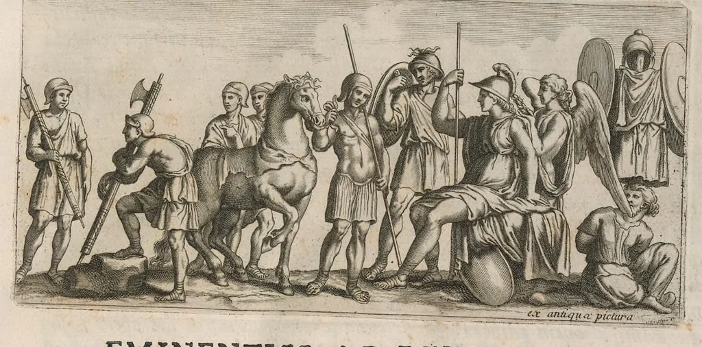 An illustration from Fragmenta vestigii veteris Romae ex lapidibus Farnesianis, 1673, leaf 6