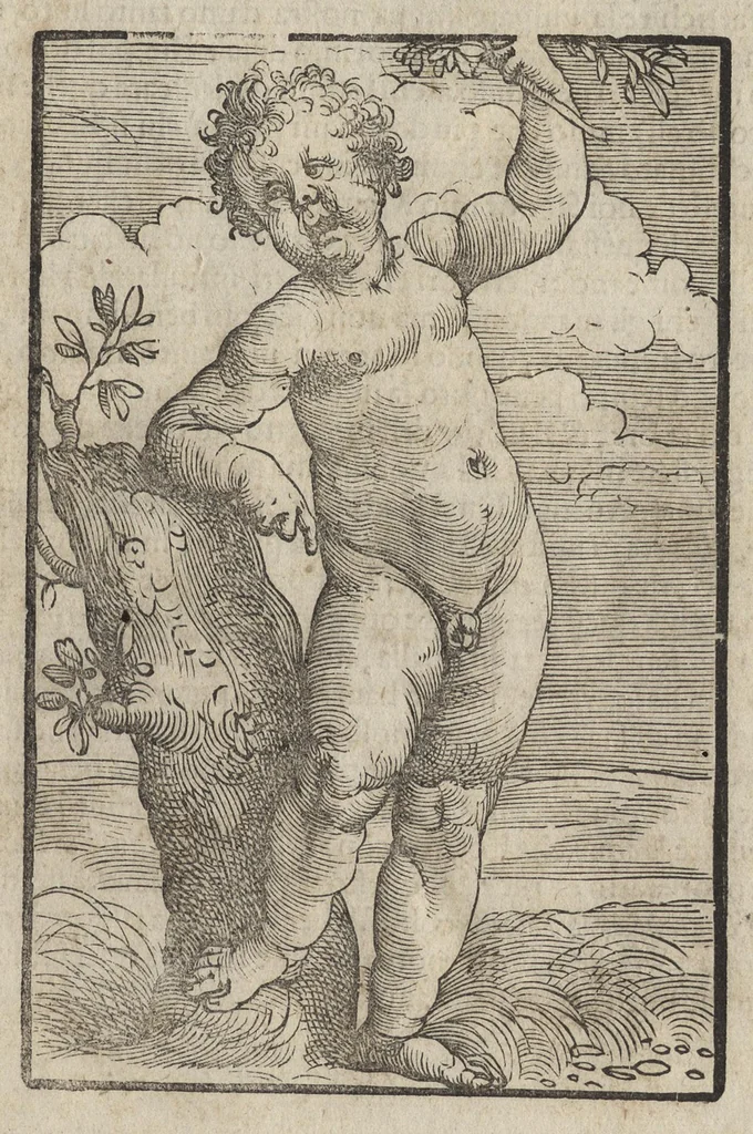 An illustration from Croniche di Messer Giovanni Villani cittadino fiorentino : nelle quali si tratta dell'origine di Firenze, & di tutti e fatti & guerre state fatte da Fiorentini nella Italia : & nelle quali anchora fa mentione dal principio del mondo infino al tempo dell'autore, di tutte le guerre state per ilmõdo, cosi de principi christiani fra loro, come de gli infedeli, & de christiani con gli infedeli : historia nuoua & utile a sapere le cose passate fatte per tutto l'uniuerso, 1537, leaf 6