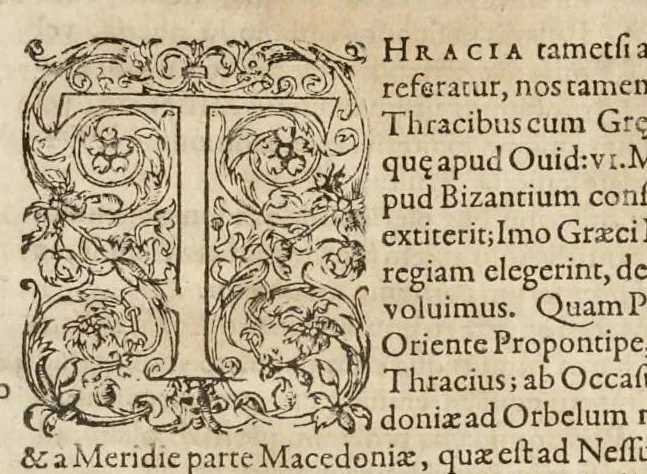 An illustration from Historicarum commemorationum rerum Graecarum libri duo : in quibus tam Helladis quam Peloponnesi, quae in lucem antea non venerunt, explicantur, 1605, leaf 12