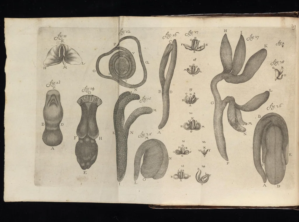 An illustration from Arcana naturae, ope & beneficio exquisitissimorum microscopiorum detecta, variisque experimentis demonstrata : una cum discursu & ulteriori dilucidatione, epistolis suis ad celeberrimum, quod Ser.mi Magnae Brittanniae regis auspicio Londini floret, philosophorum collegium datis, comprehensa, 1696, leaf 59