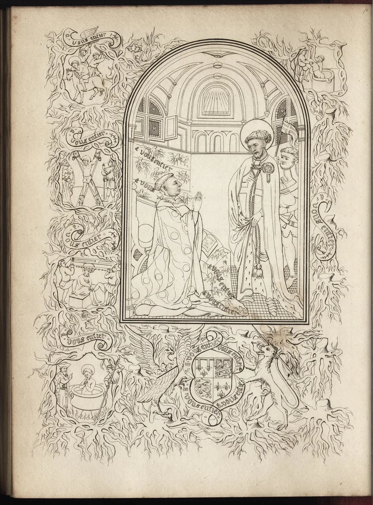 An illustration from An account of a rich illuminated missal executed for John Duke of Bedford, regent of France under Henry VI, and afterwards in the possession of the late Duchess of Portland, 1794, leaf 19