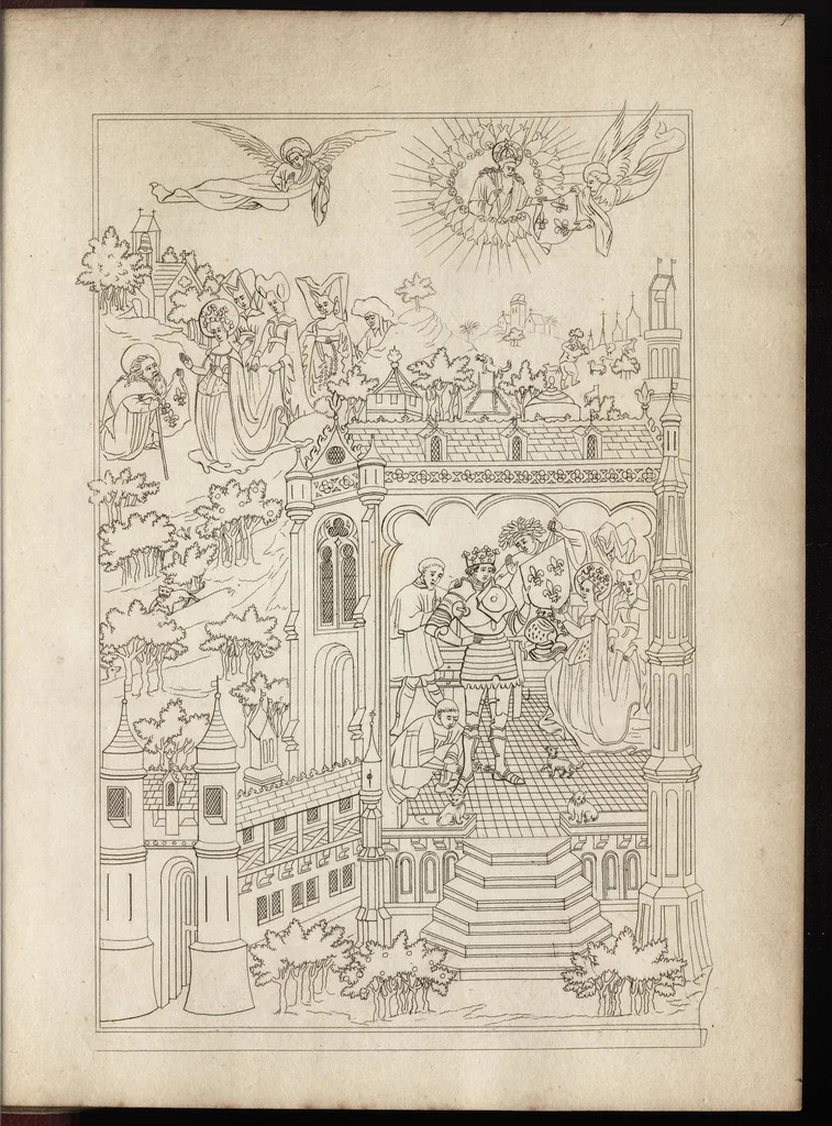 An illustration from An account of a rich illuminated missal executed for John Duke of Bedford, regent of France under Henry VI, and afterwards in the possession of the late Duchess of Portland, 1794, leaf 28