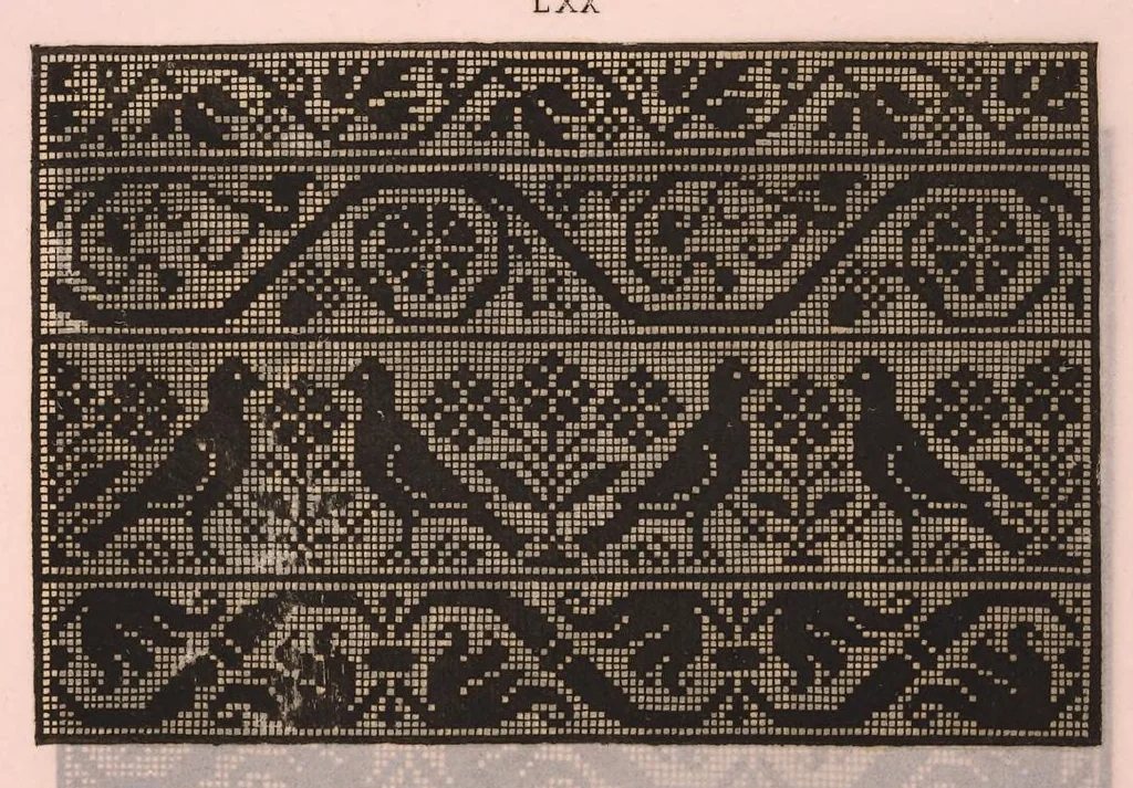 An illustration from Livres à dentelles, 1887, leaf 60