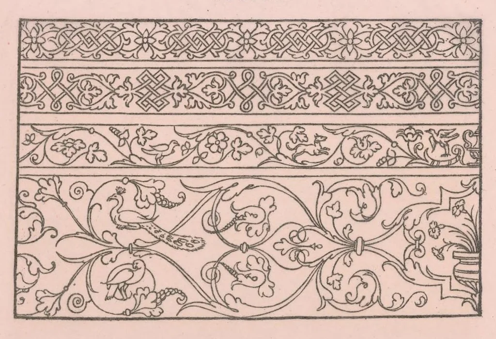 An illustration from Livres à dentelles, 1887, leaf 9