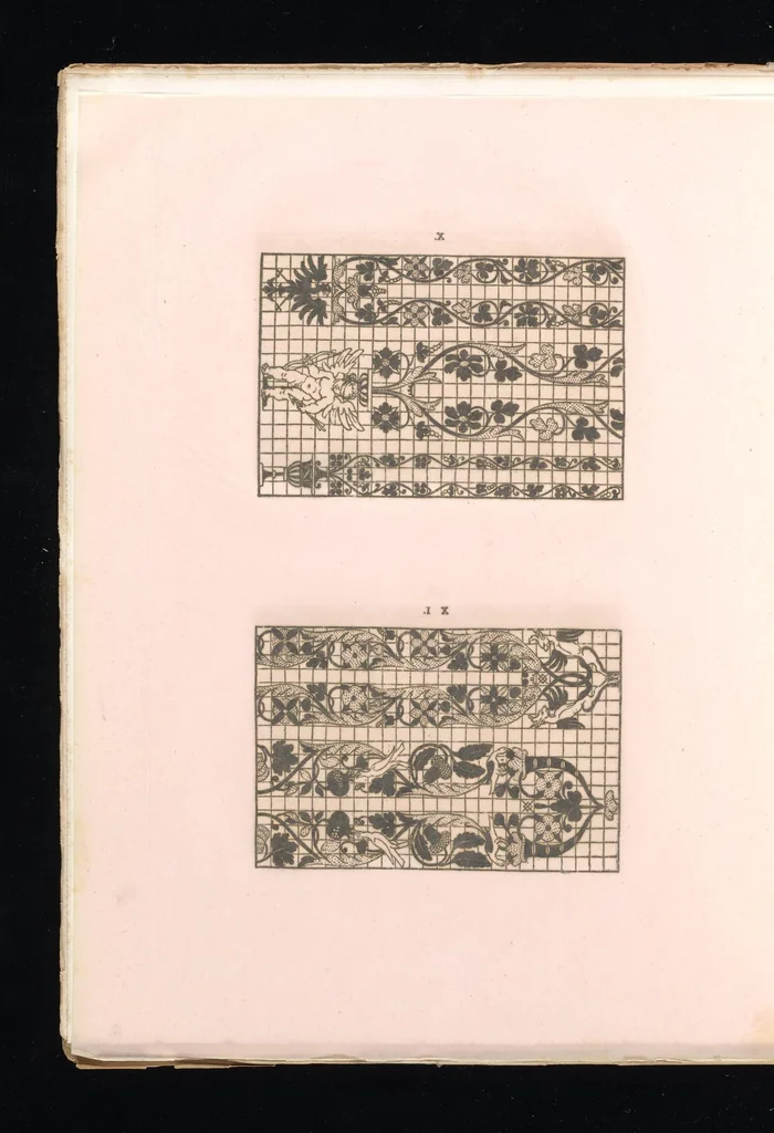 An illustration from Livres à dentelles, 1887, leaf 21