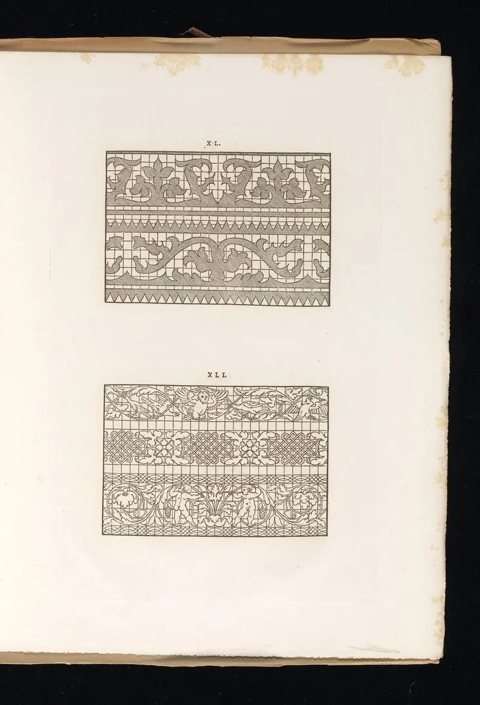 An illustration from Livres à dentelles, 1887, leaf 82