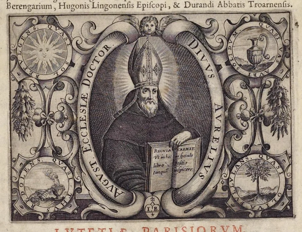 An illustration from Beati Lanfranci Cantuariensis Archiepiscopi, et Angliae Primatis, Ordinis S. Benedicti, Opera omnia quae reperiri potuerunt, 1648, leaf 4