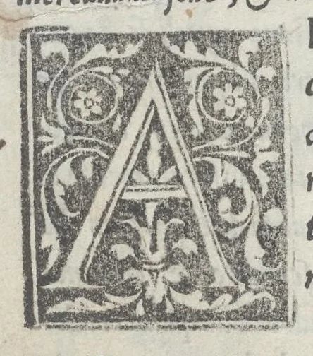 An illustration from Lo presente libro insegna la vera arte delo excelle[n]te scriuere de diuerse varie sorti de litere : le quali se fano p[e]r geometrica ragione & con la presente opera ognuno le potra imparare impochi giorni p[er] lo amaistramento, ragione, & essempli, come qui seguente vederai, 1544, leaf 57