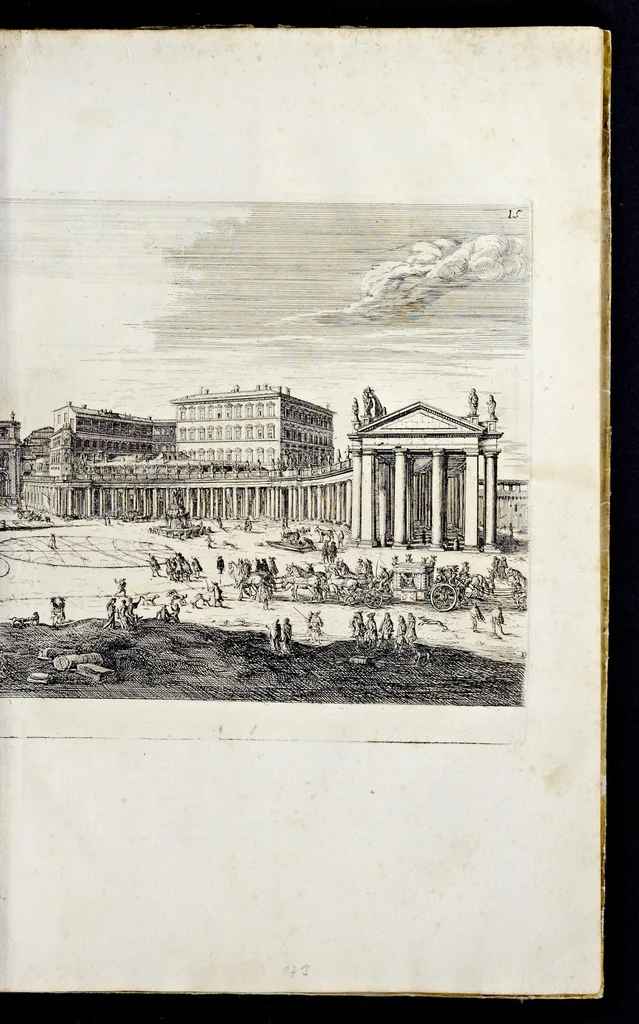 An illustration from L'arte di restituire à Roma la tralasciata nauigatione del suo Teuere : divisa in tre parti. 1. Gl'impedimenti, che sono nell'alueo del Teuere da Roma à Perugia, e suoi rimedij. 2. Le difficoltà, che sono nella nauigatione del Teuere da Roma sino al mare, e suoi rimedij. 3. Nella quale si discorre perche Roma è stata fabricata, e mantenuta sù le sponde del Teuere, e si tratta d'alcun'altre propositioni proficue per lo stato ecclesiastico., 1685, leaf 176