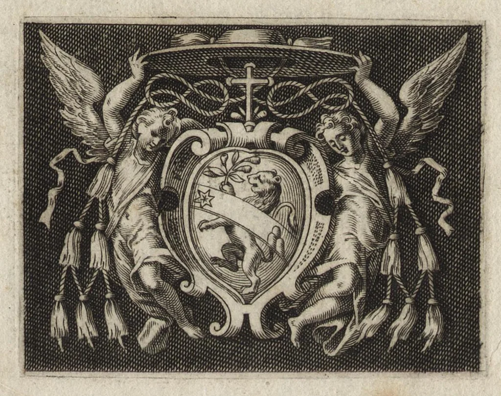 An illustration from La pompa fvnerale fatta dall ill.mo & r.mo s.r cardinale Montalto nella traportatione dell'ossa di Papa Sisto il Qvinto, 1591, leaf 6